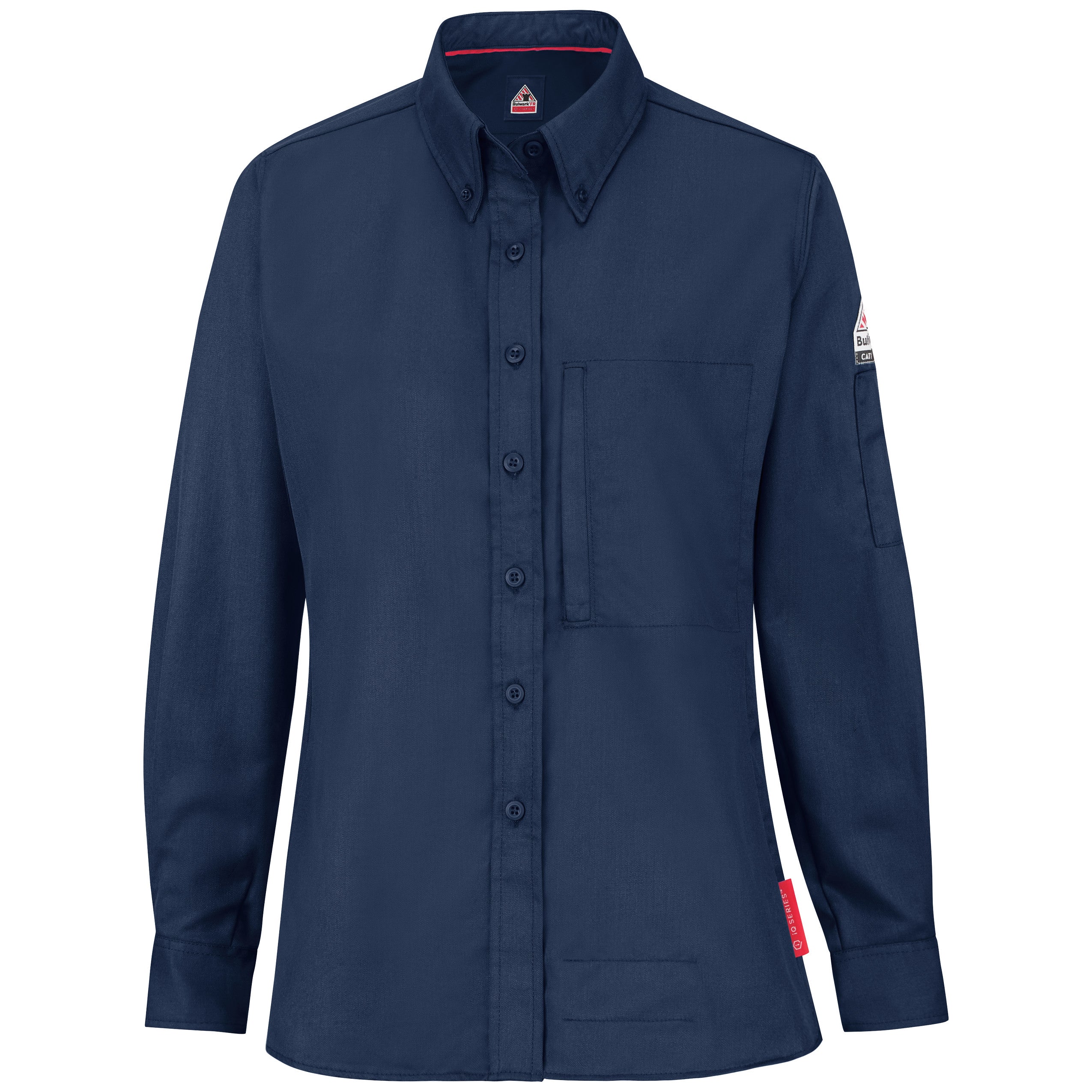 iQ Series Women’s Midweight Comfort Woven Shirt QS25 - Navy-eSafety Supplies, Inc