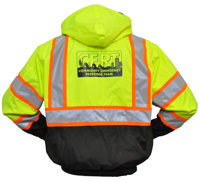 3 Season Waterproof Thermal Jacket with Removable Liner and National CERT Logo-eSafety Supplies, Inc
