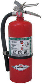AmerexÂ® 9 Pound Halon 1211 1A:10B:C Fire Extinguisher For Class A, B And C Fires With Chrome Plated Brass Valve, Wall Bracket And Hose-eSafety Supplies, Inc