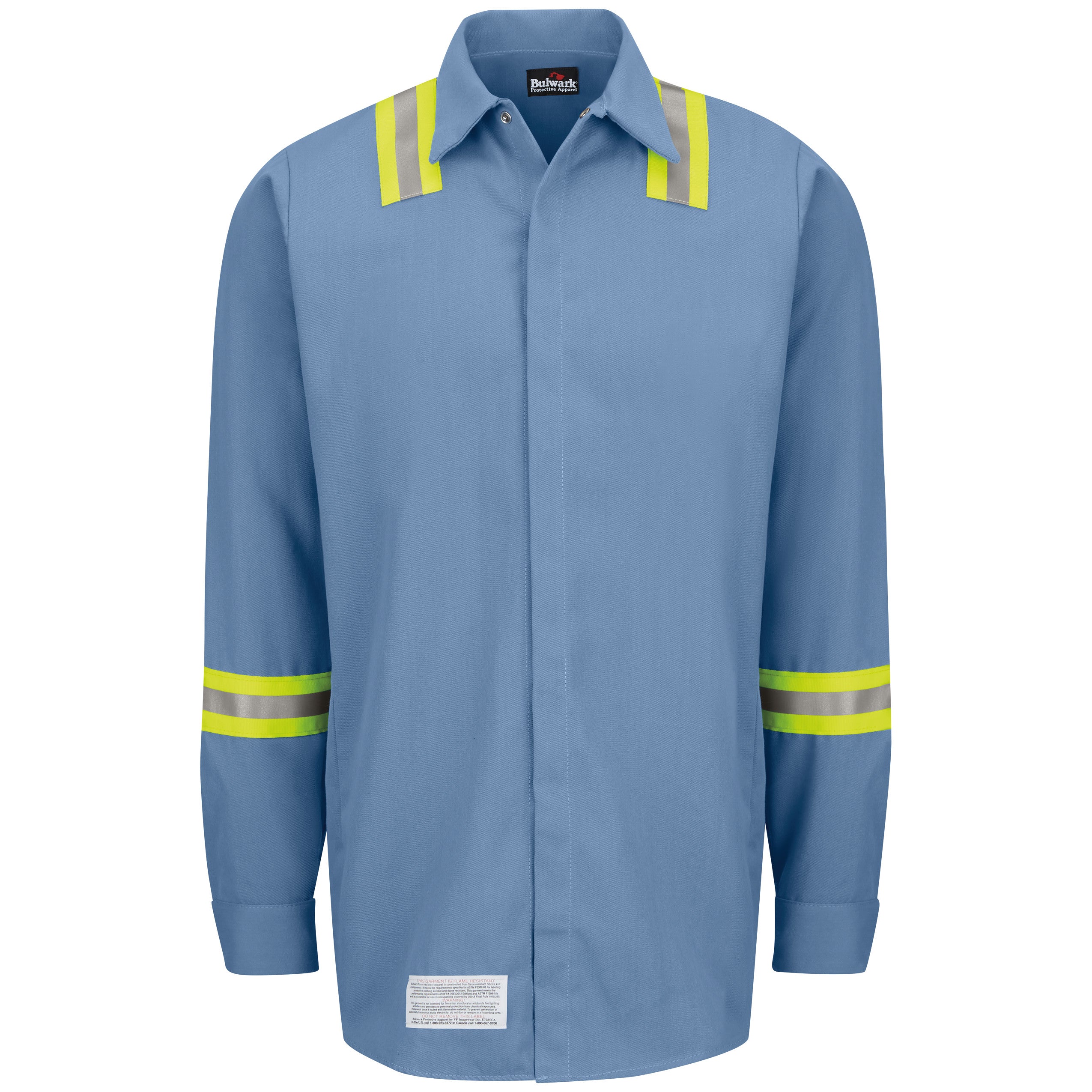 Enhanced Visibility Concealed-Gripper Pocketless Work Shirt SMS6 - Light Blue-eSafety Supplies, Inc