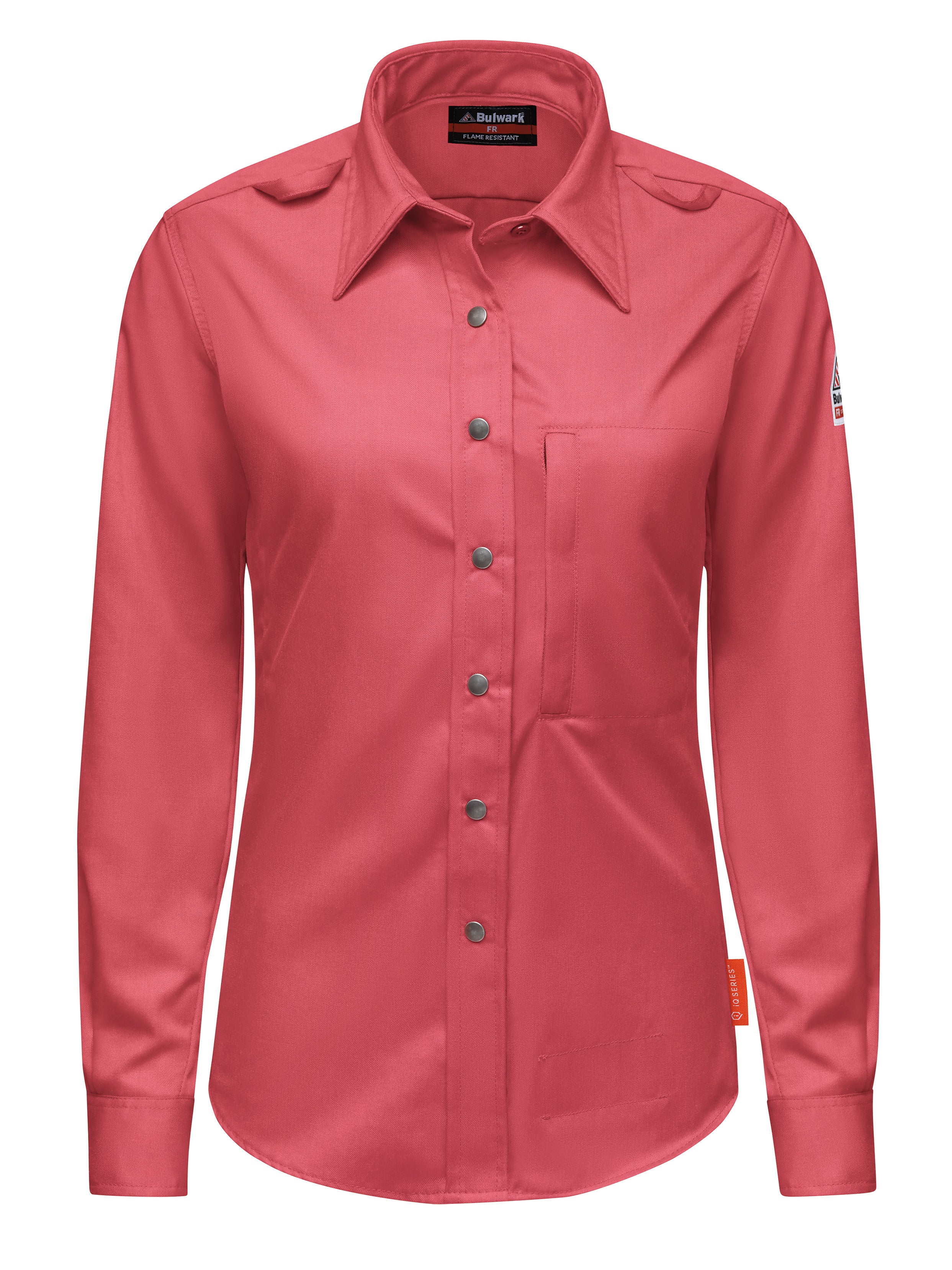 iQ Series® Women’s Midweight Comfort Snap-Front Woven Shirt QS27 - Red-eSafety Supplies, Inc