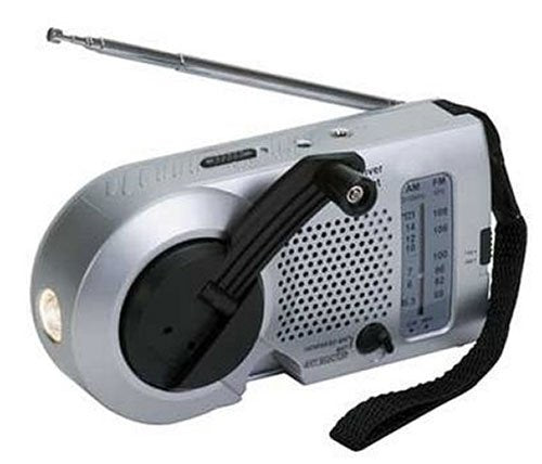 Crank Powered Heavy-Duty Compact AM/FM Radio/LED Flashlight-eSafety Supplies, Inc