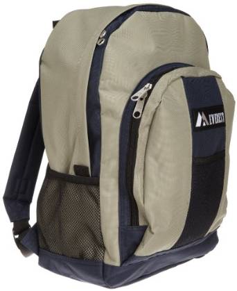 Everest Luggage Backpack with Front and Side Pockets - Navy/Khaki-eSafety Supplies, Inc