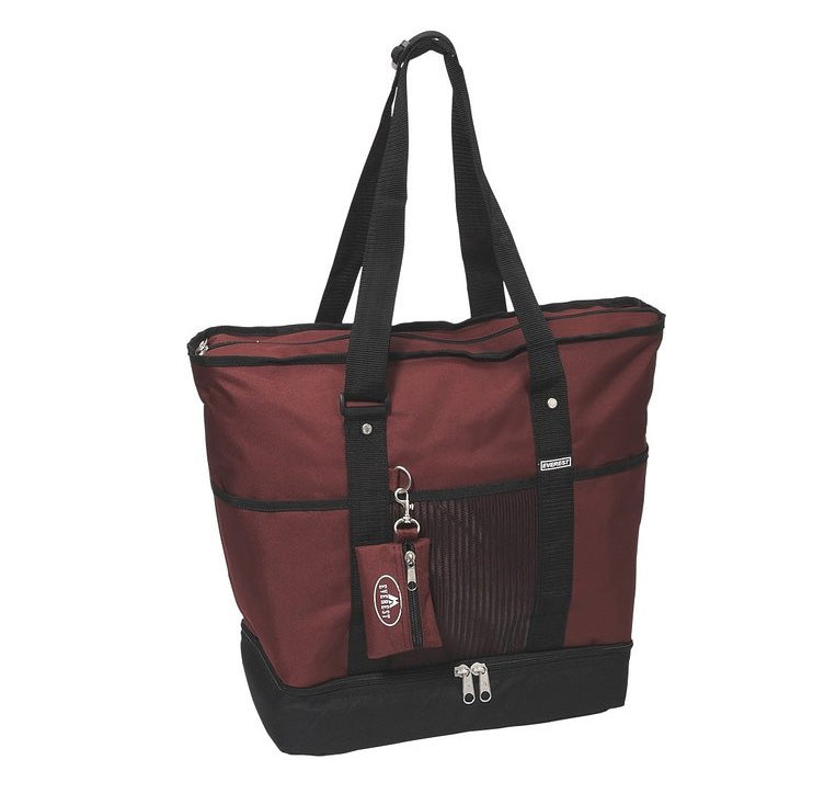 Everest Luggage Deluxe Shopping Tote - Burgundy/Black-eSafety Supplies, Inc