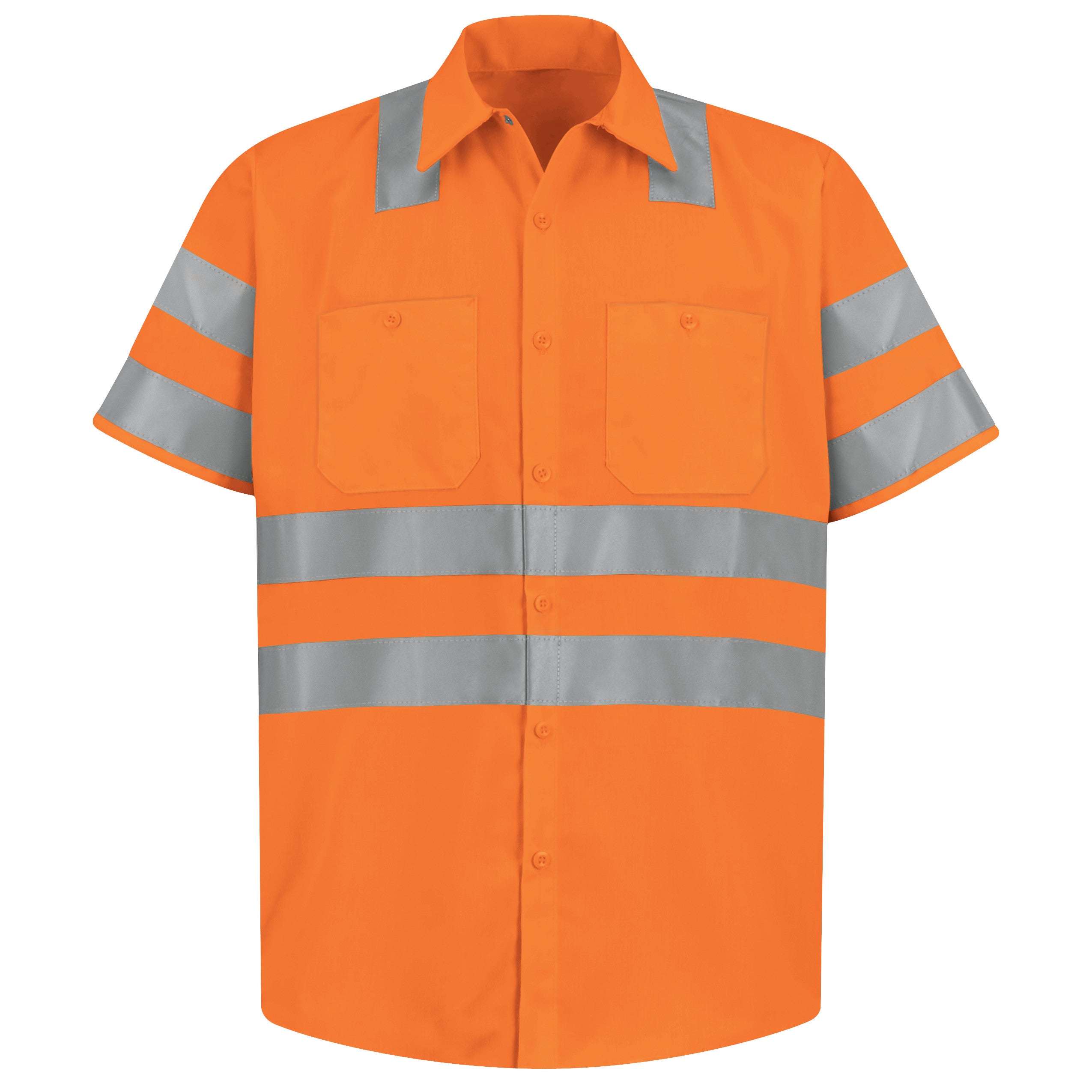 Hi-Visibility Short Sleeve Work Shirt - Type R, Class 3 SS24 - Fluorescent Orange-eSafety Supplies, Inc