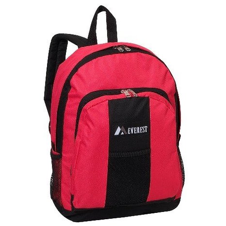 Everest Luggage Backpack with Front and Side Pockets - Black/Black-eSafety Supplies, Inc