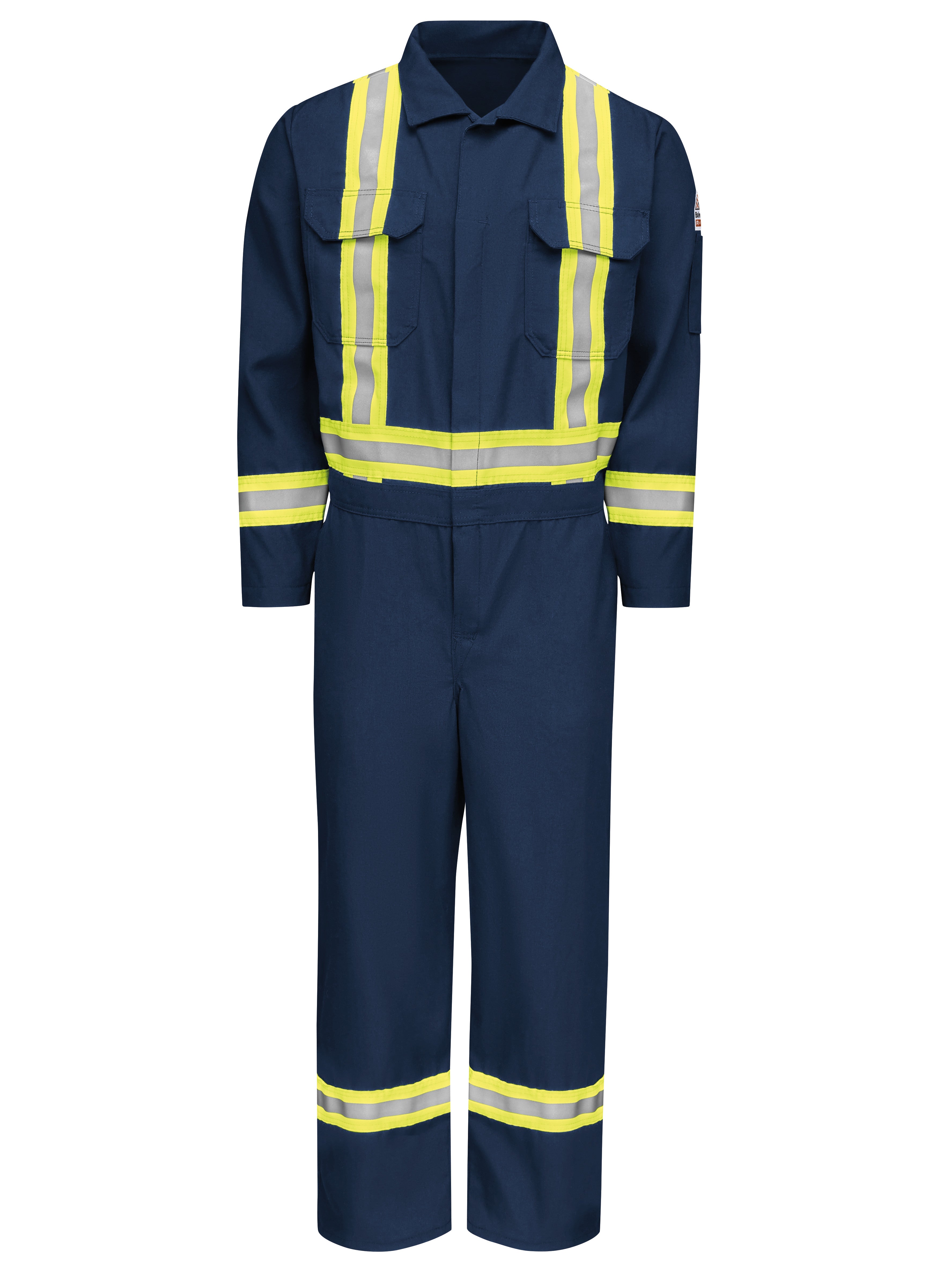 Men's Midweight Nomex FR Premium Coverall with CSA Compliant Reflective Trim CNBC - Navy-eSafety Supplies, Inc