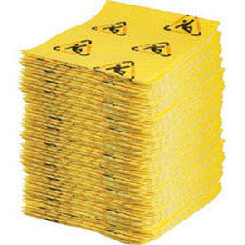 BradyÂ® 15" X 19" SPCâ‚¬â„¢ Hi-Viz Yellow Meltblown Polypropylene Non-Skid Backed Barrier Pad With Safety Print "Caution"-eSafety Supplies, Inc
