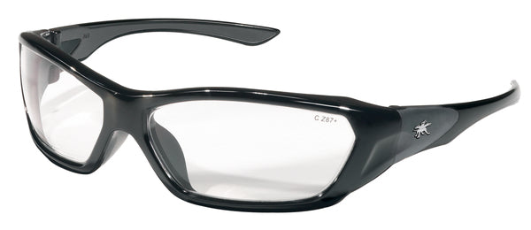 MCR Safety ForceFlex FF1 Black Frame, Clear Lenses-eSafety Supplies, Inc