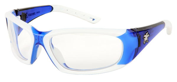 MCR Safety ForceFlex FF3 Blue/White Frame, Clear AF-eSafety Supplies, Inc