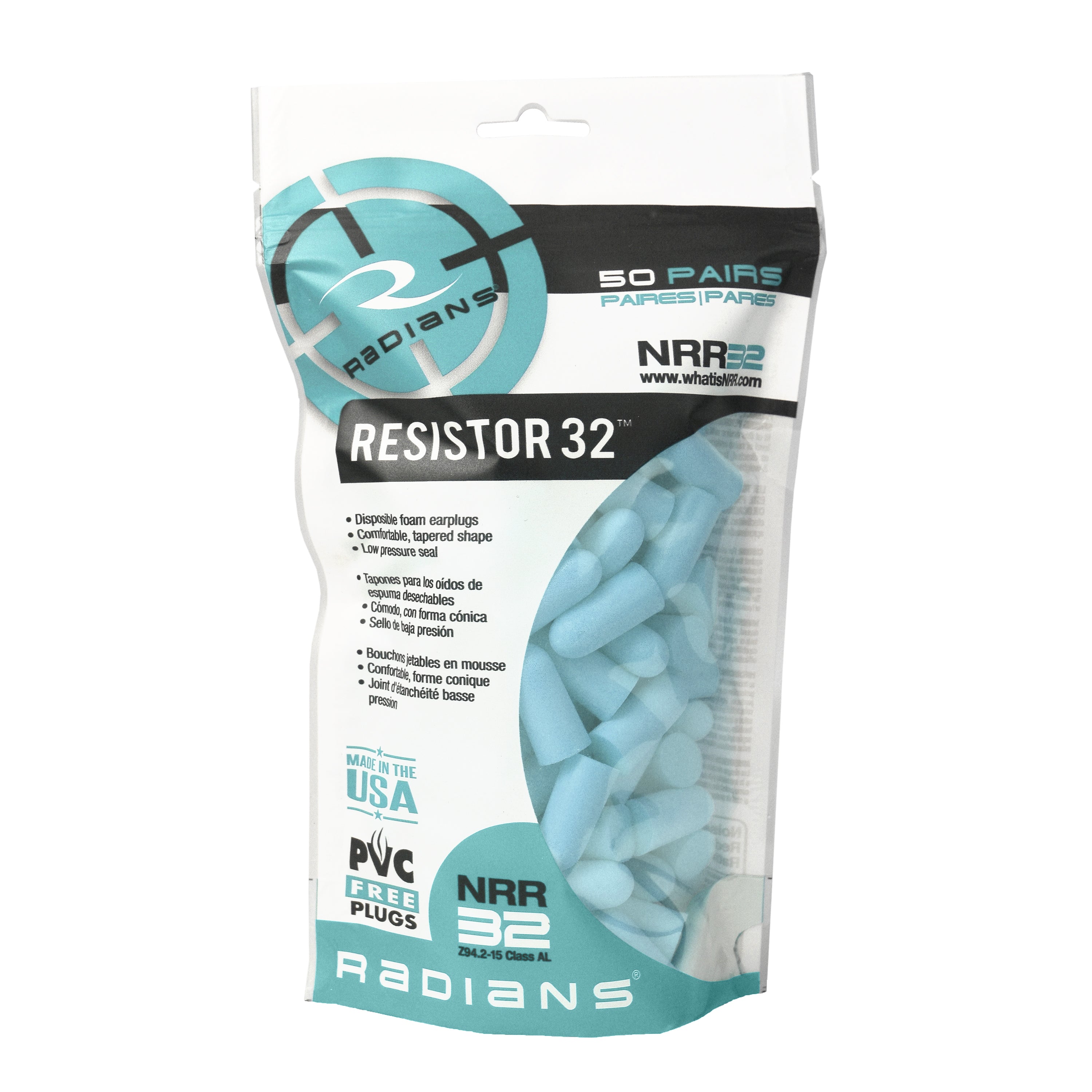 Radians Resistor® 32 Foam Earplugs Bag - Uncorded-eSafety Supplies, Inc