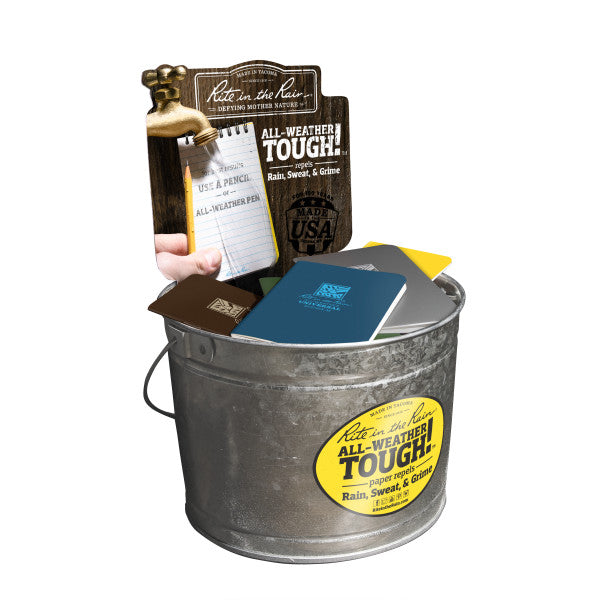 Bucket With Mixed Mini Notebooks