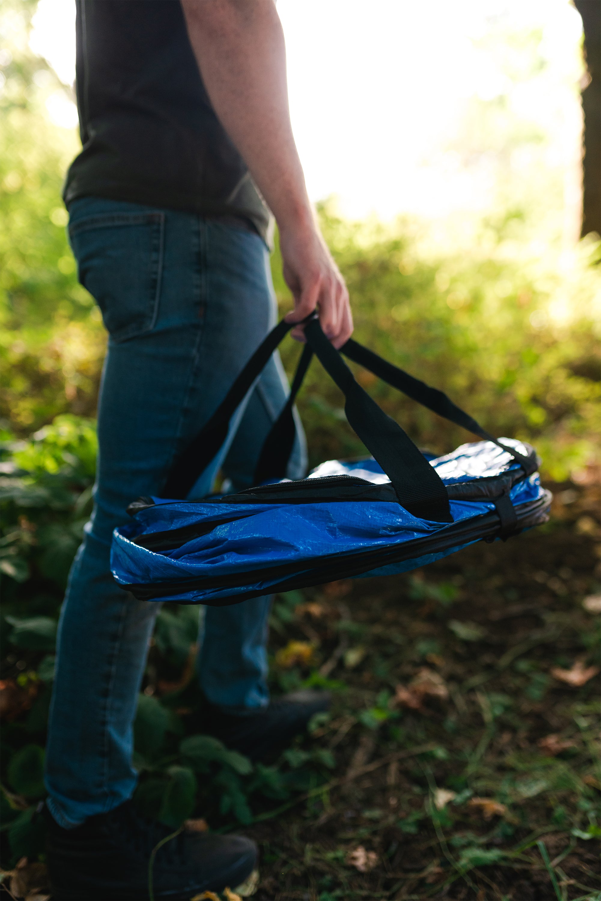 Collapsible Campsite Carry-All/Trash Can - Blue-24 X 19.7In-eSafety Supplies, Inc