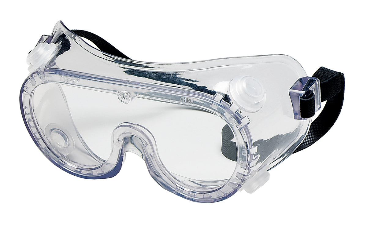 MCR-22 Series Goggle, Chemical Splash, Indirect Vent, Rubber Strap, Clear Lens