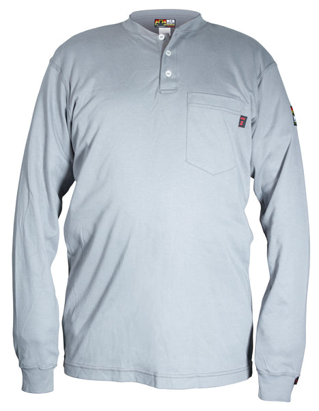 MCR Safety FR Long Sleeve Henley Gray L-eSafety Supplies, Inc
