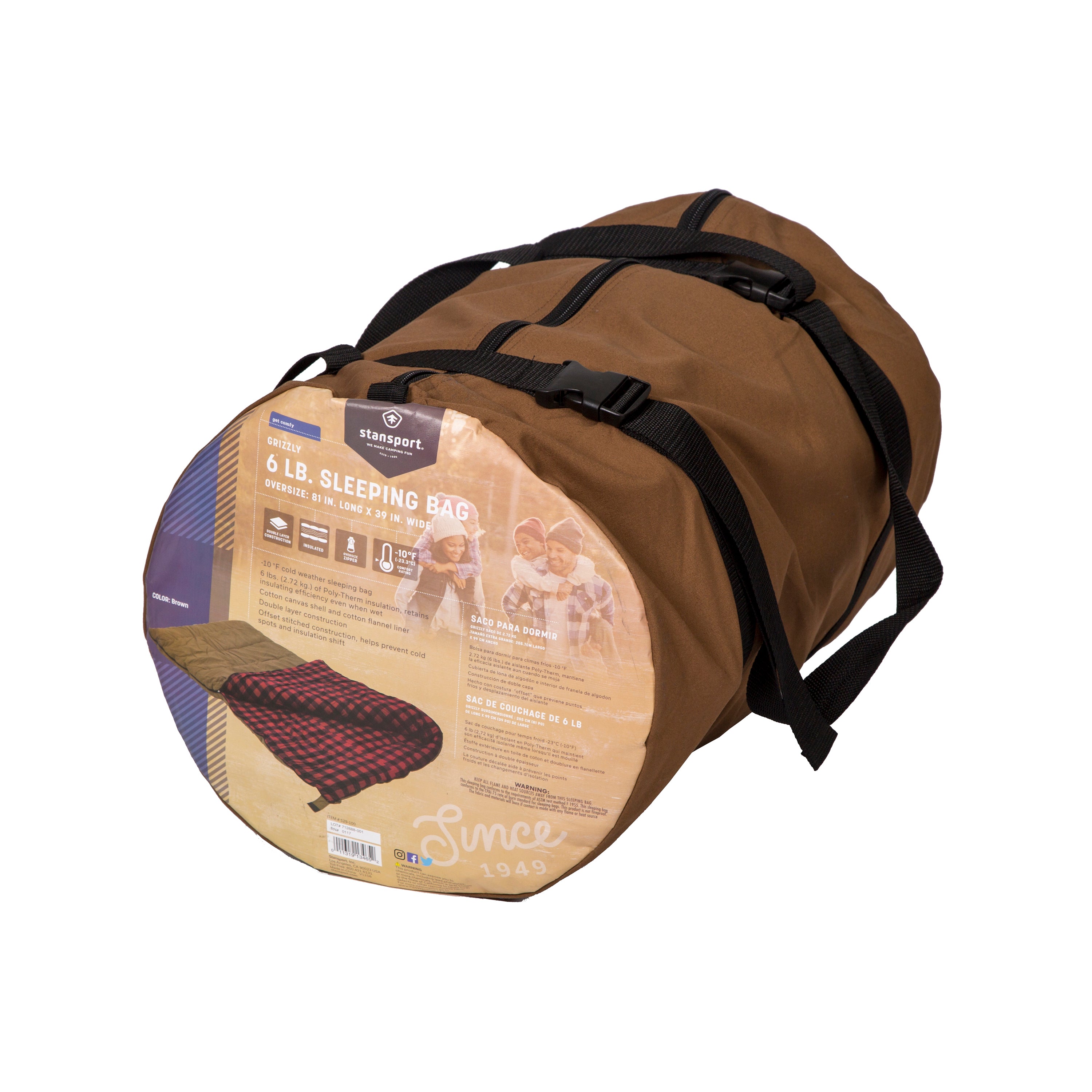 Kodiak Canvas 6 Lb Sleeping Bag -39 In X 81 In-eSafety Supplies, Inc
