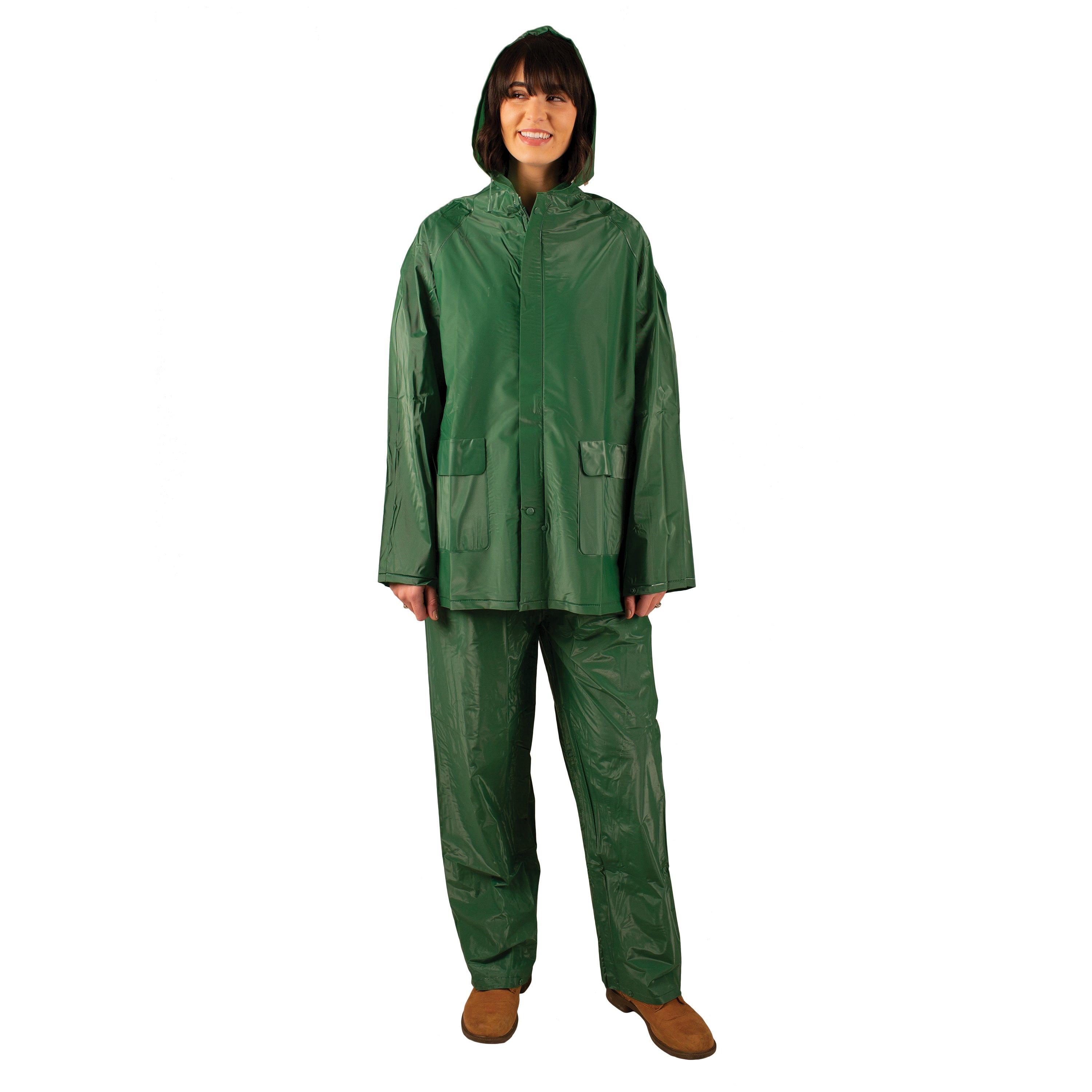 Pvc Rainsuit - Pvc Back - Green - M-eSafety Supplies, Inc