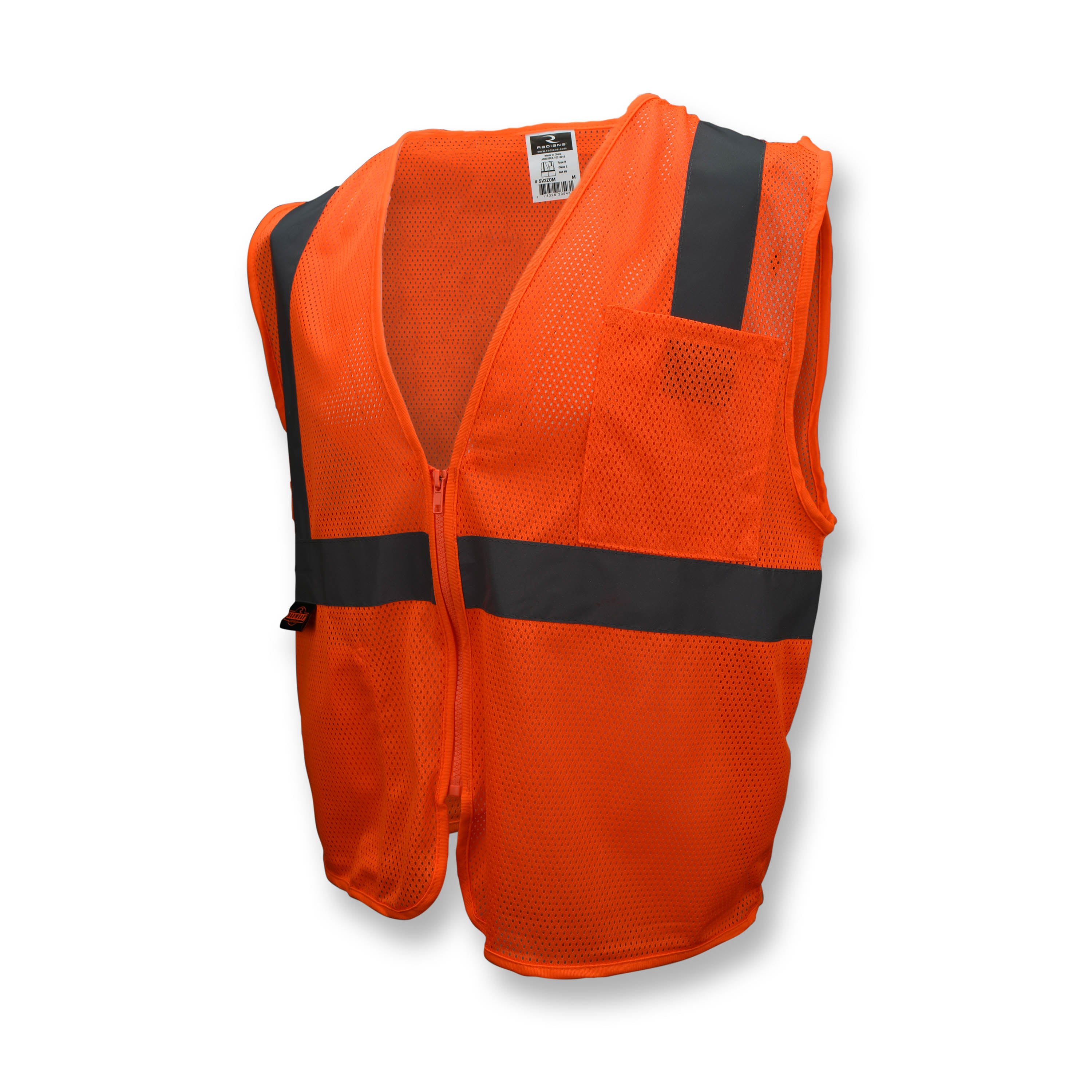 Radians SV2Z Economy Type R Class 2 Mesh Safety Vest with Zipper-eSafety Supplies, Inc