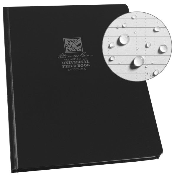 8.5 X 11 Bound Book - Fabrikoid Cover - Universal - Black-eSafety Supplies, Inc