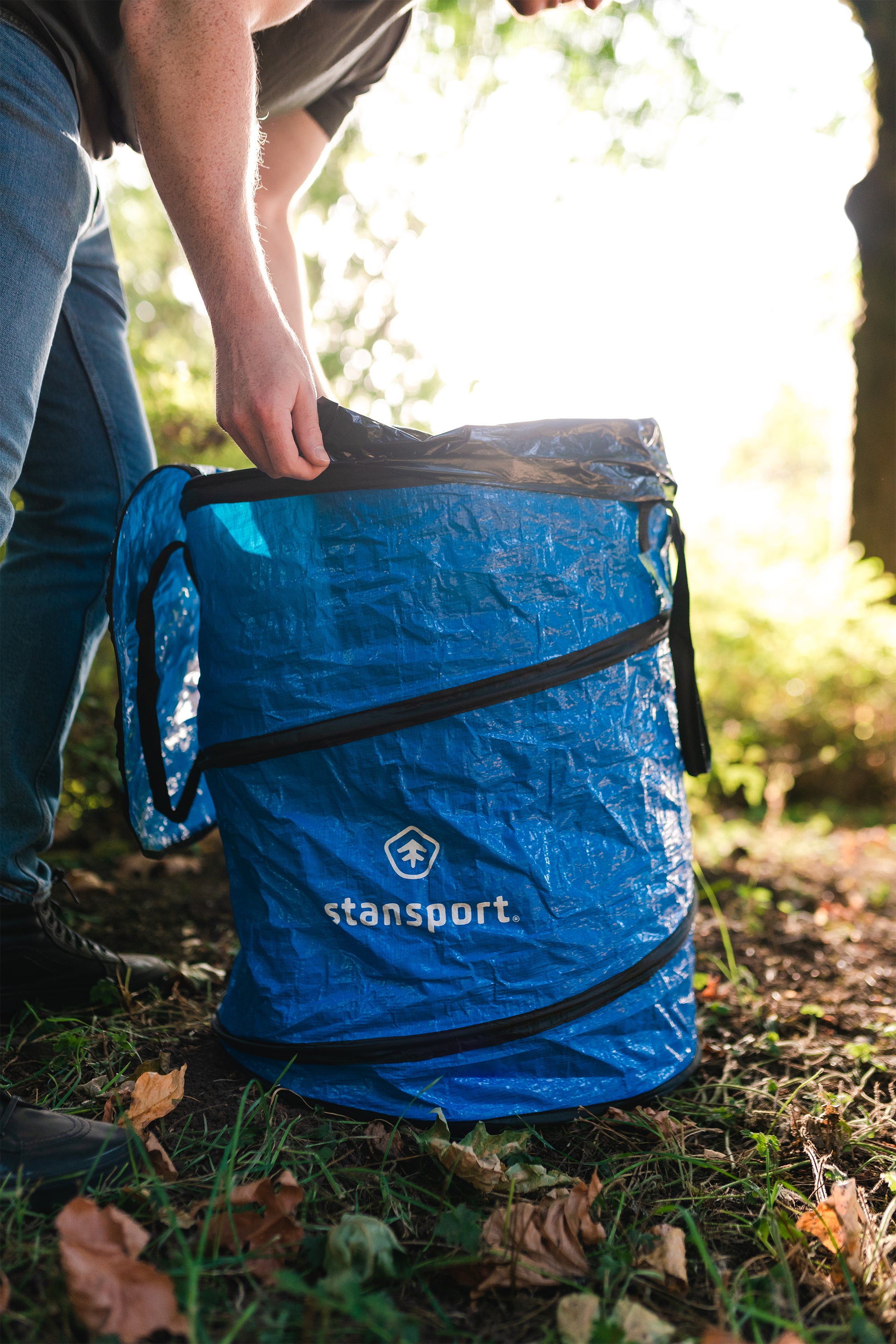 Collapsible Campsite Carry-All/Trash Can - Blue-24 X 19.7In-eSafety Supplies, Inc