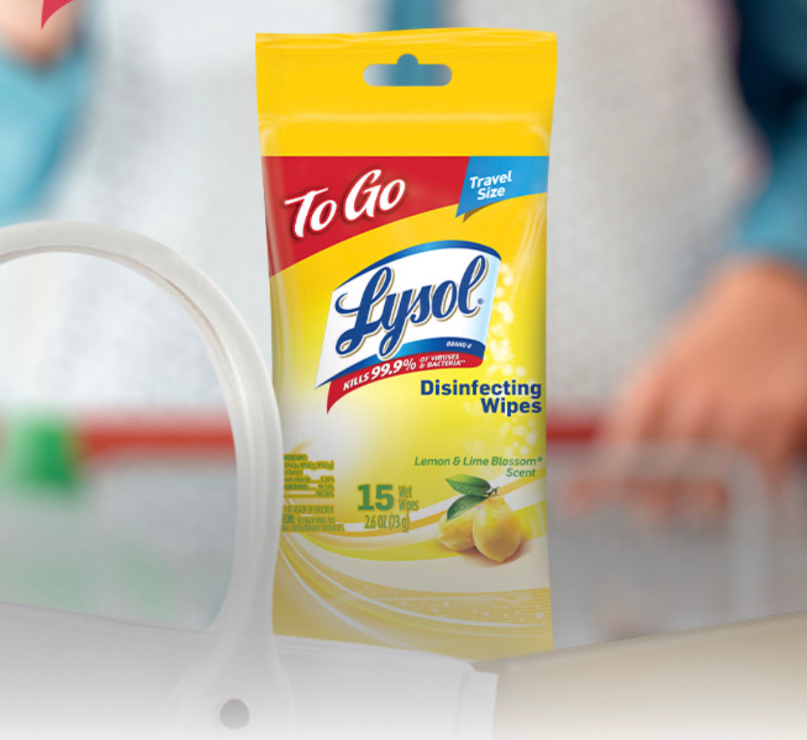 Lysol® Disinfecting Wipes - To Go Pack - 15 count-eSafety Supplies, Inc