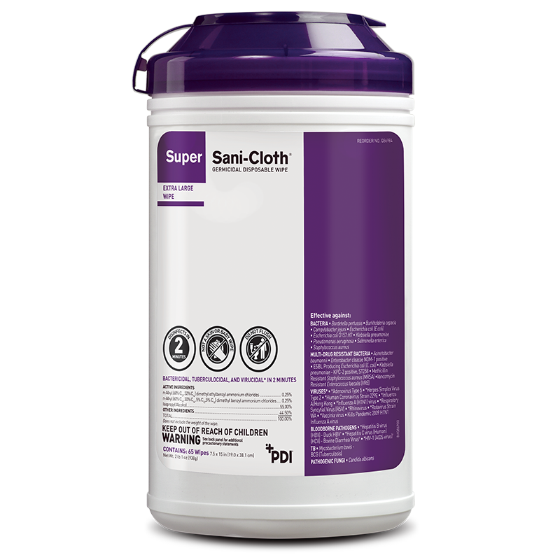 Super Sani-Cloth - Extra-Large Wipes-eSafety Supplies, Inc