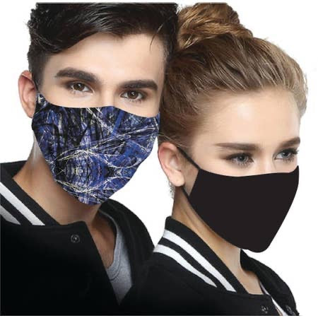 Reversible Face Masks - Blue Scribble-eSafety Supplies, Inc