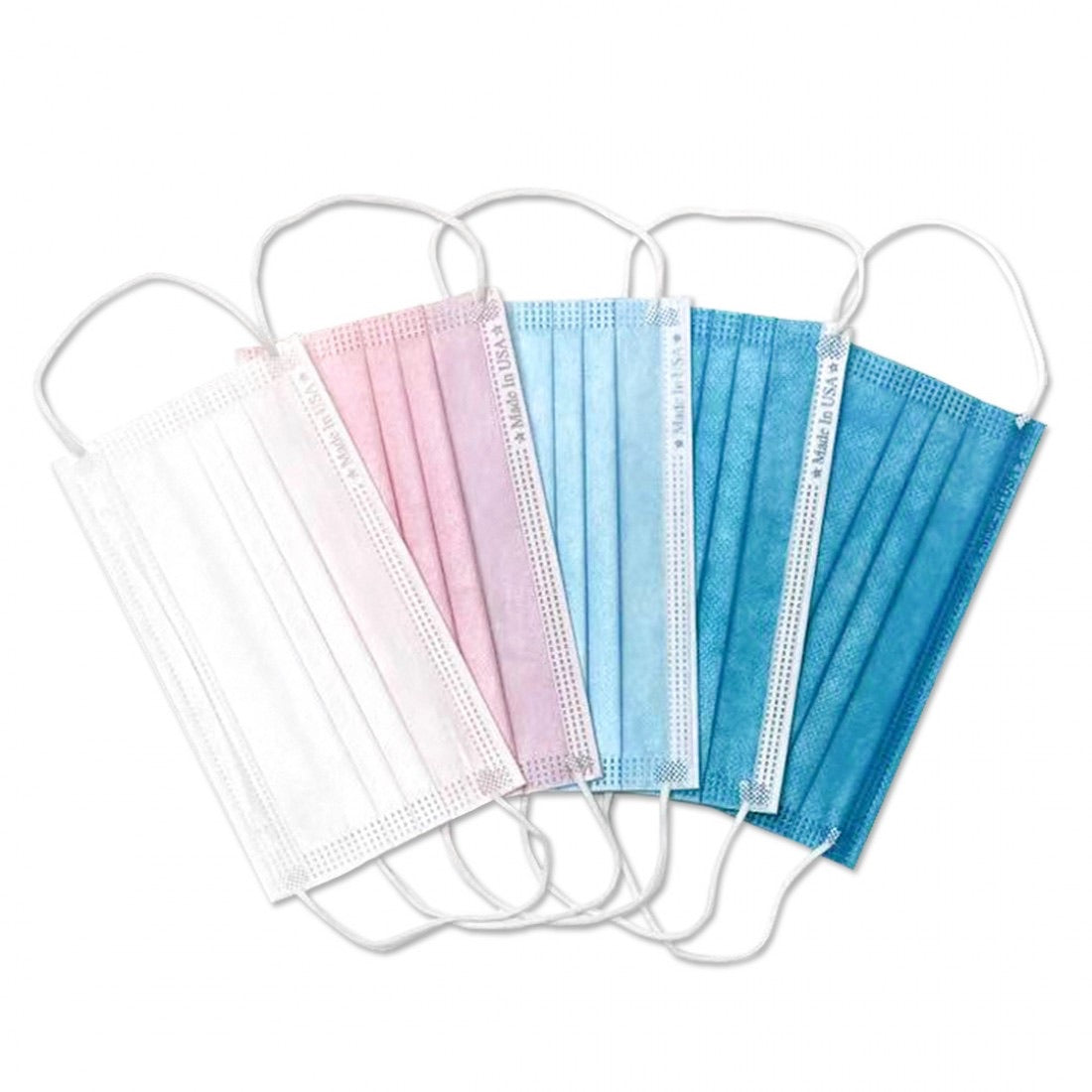 3-LAYER DISPOSABLE 5 MIXED COLOR FACE MASK MADE IN USA (20 PCS)-eSafety Supplies, Inc
