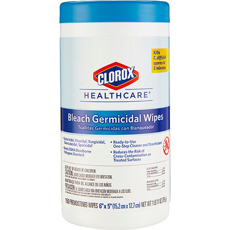 Clorox® Healthcare® Bleach Germicidal Wipes - 150 ct.-eSafety Supplies, Inc