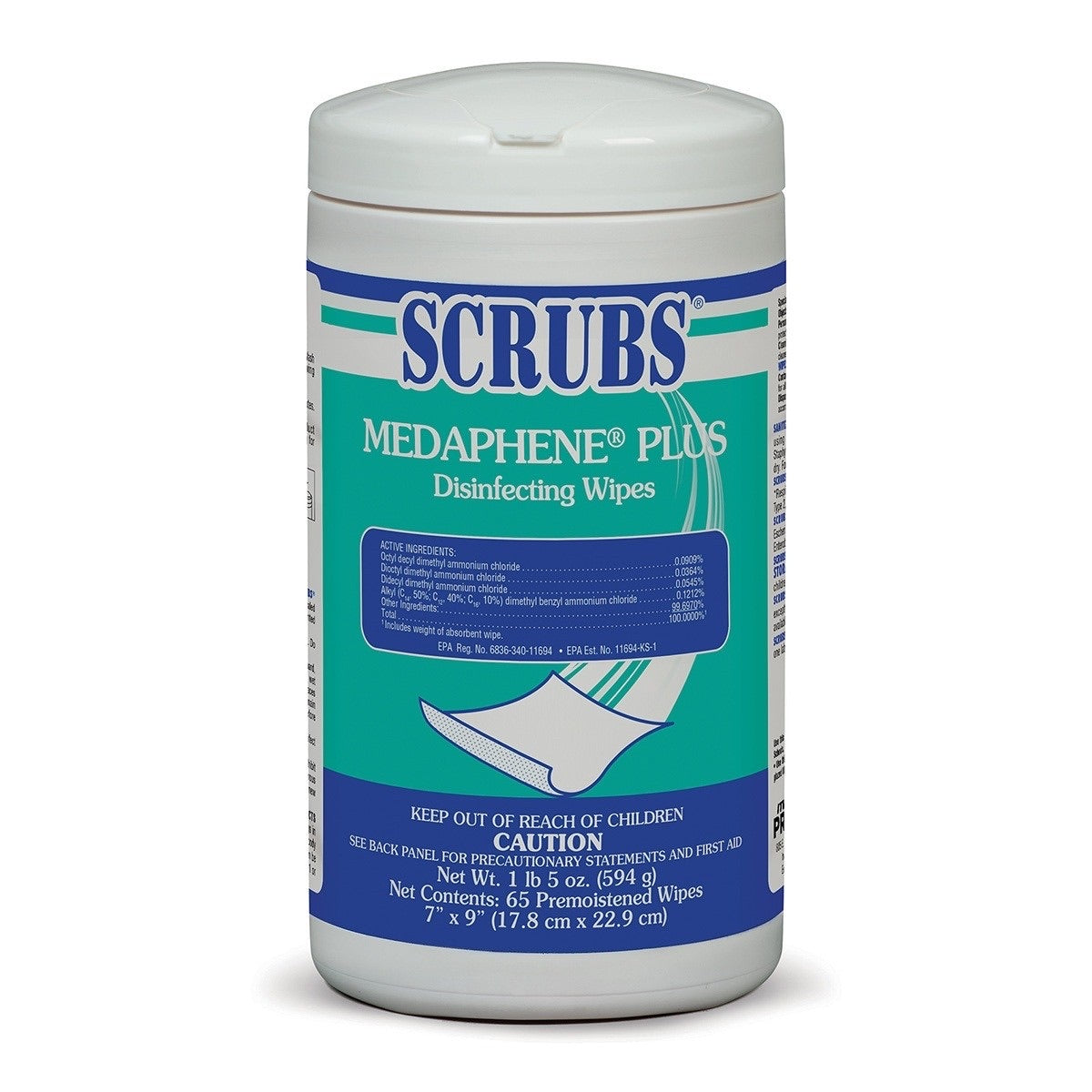SCRUBS - Medaphene Plus Wipes - 65 Wipes-eSafety Supplies, Inc