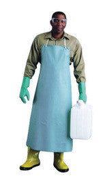 Ansell 33" X 44" Green CPP 18 mil Vinyl Heavy Duty Chemical Protection Apron With Stomach Patch-eSafety Supplies, Inc