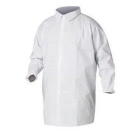 Kimberly-Clark KLEENGUARD A40 Microporous Film Laminate Disposable Breathable Liquid And Particle Protection Lab Coat With 5 Snap Front Closure