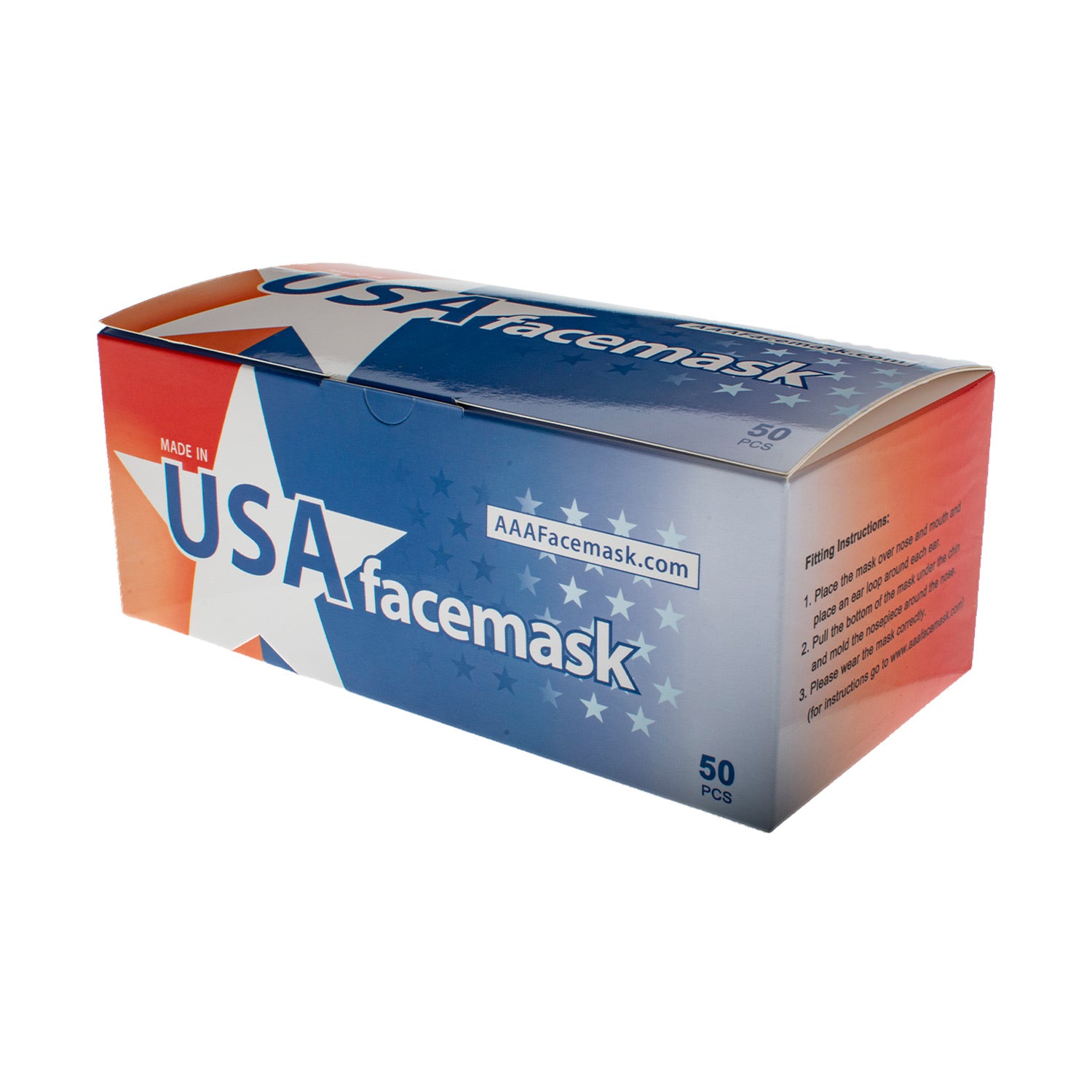 3 Layered Face Mask - 50 Masks - MADE IN THE USA