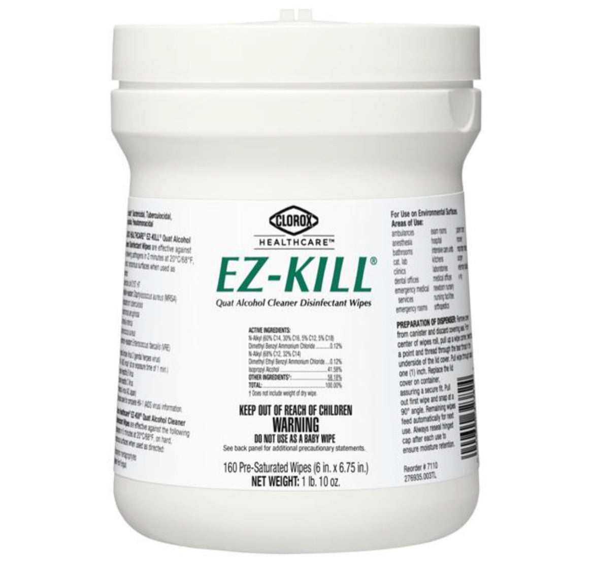 EZ-Kill Disinfectant Wipes 160 count-eSafety Supplies, Inc