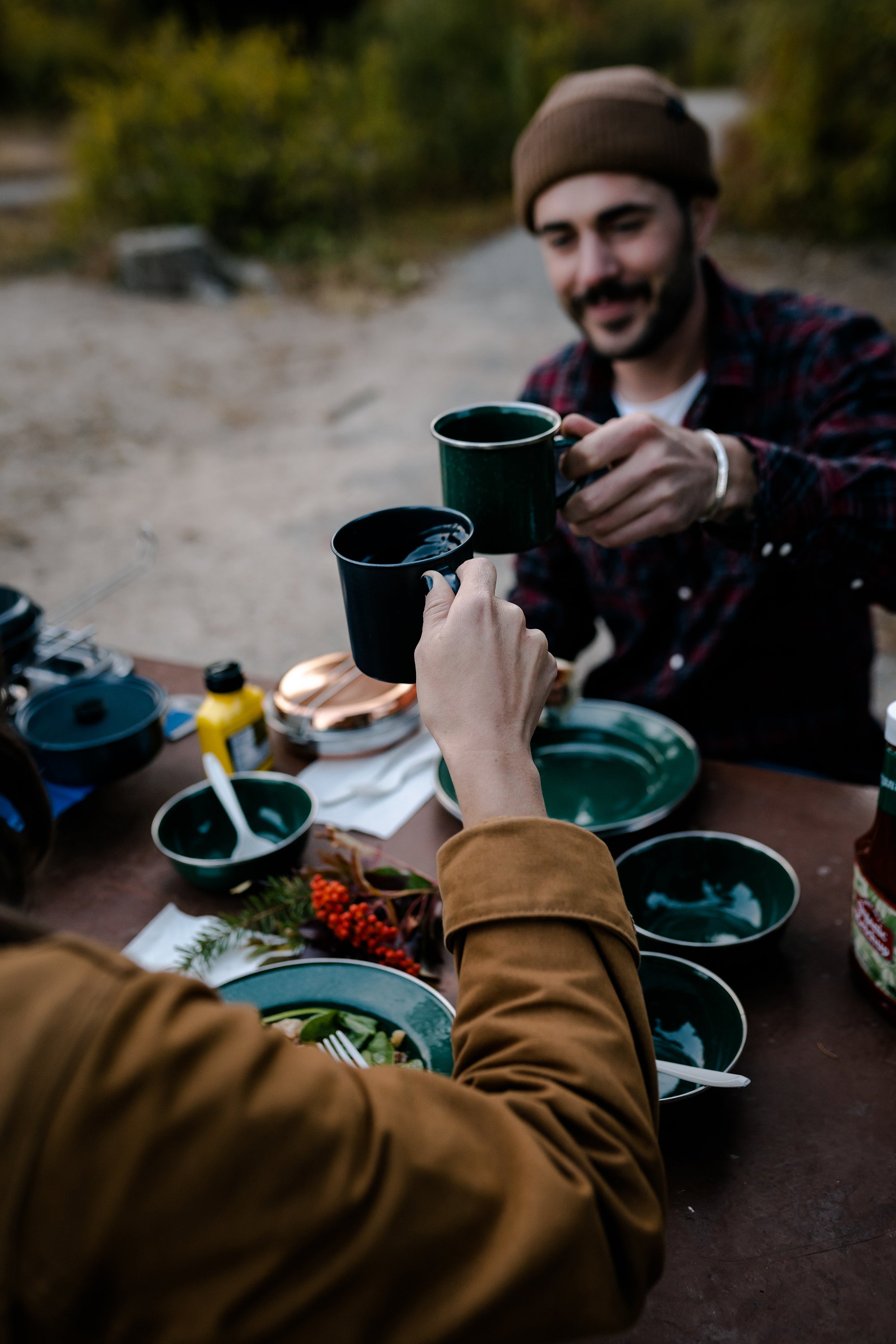 Enamel Camping Tableware Set - 24 Pieces - Green-eSafety Supplies, Inc