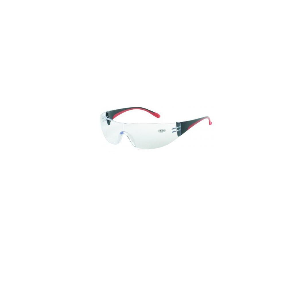 iNOX F Reader - Bifocal +2.0 clear lens with black and red frame-eSafety Supplies, Inc