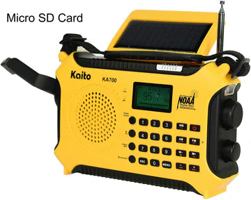 Kaito KA700 Bluetooth Emergency Hand Crank Dynamo & Solar Powered AM FM Weather Band Radio-eSafety Supplies, Inc
