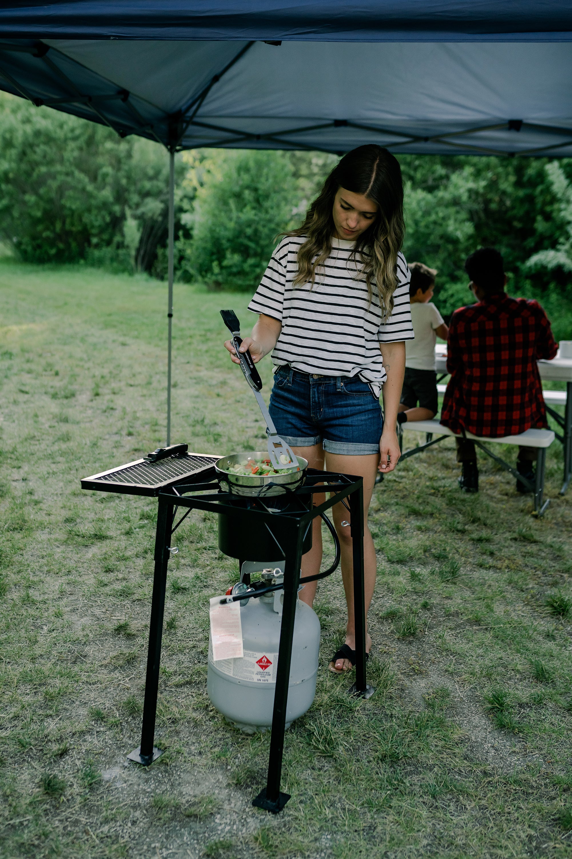 Portable Outdoor Cooker With Stand, Regulator & Mesh Shelf-eSafety Supplies, Inc