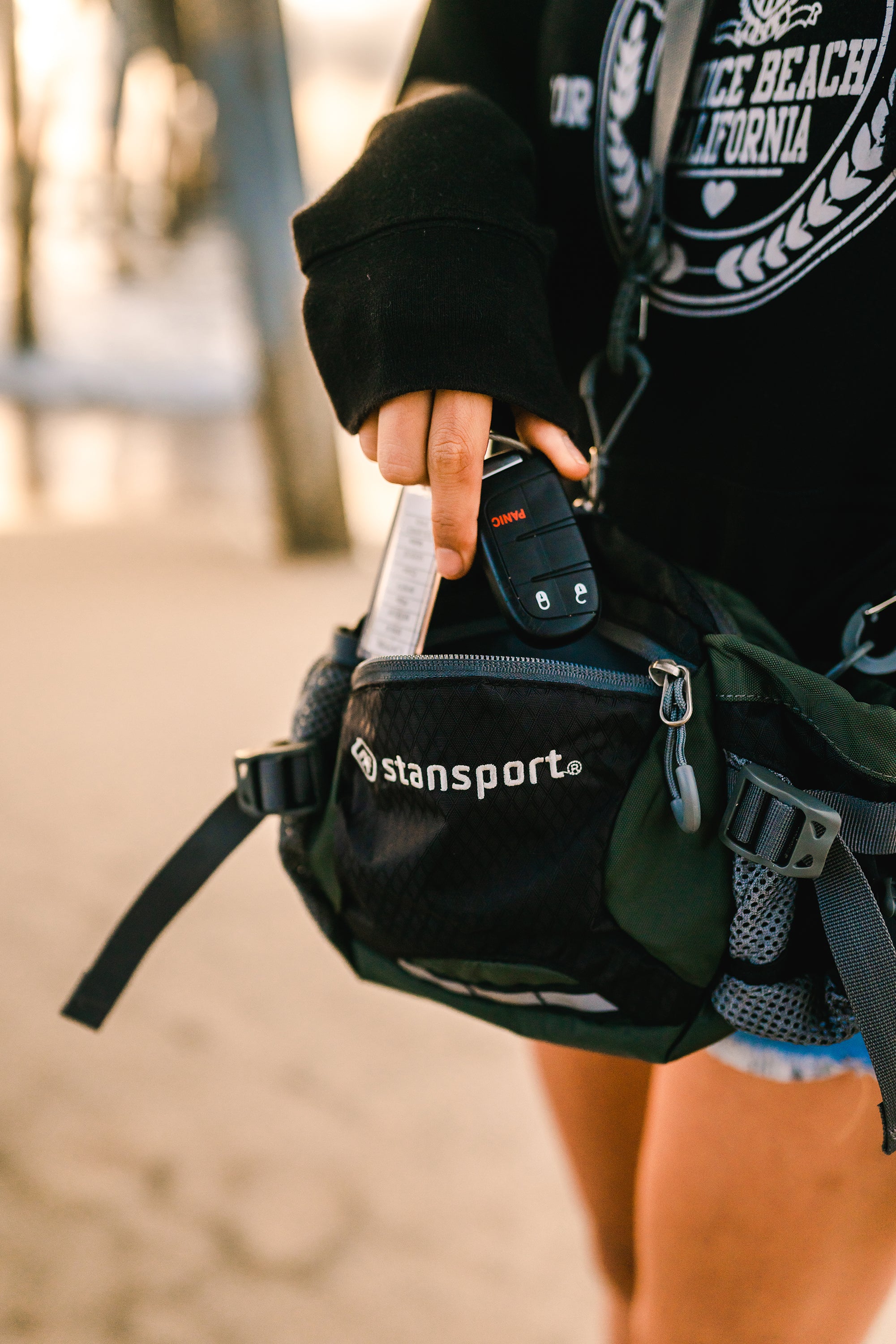 Waist/Shoulder Pack W/Bottle Holder - Black - 5 Liter-eSafety Supplies, Inc