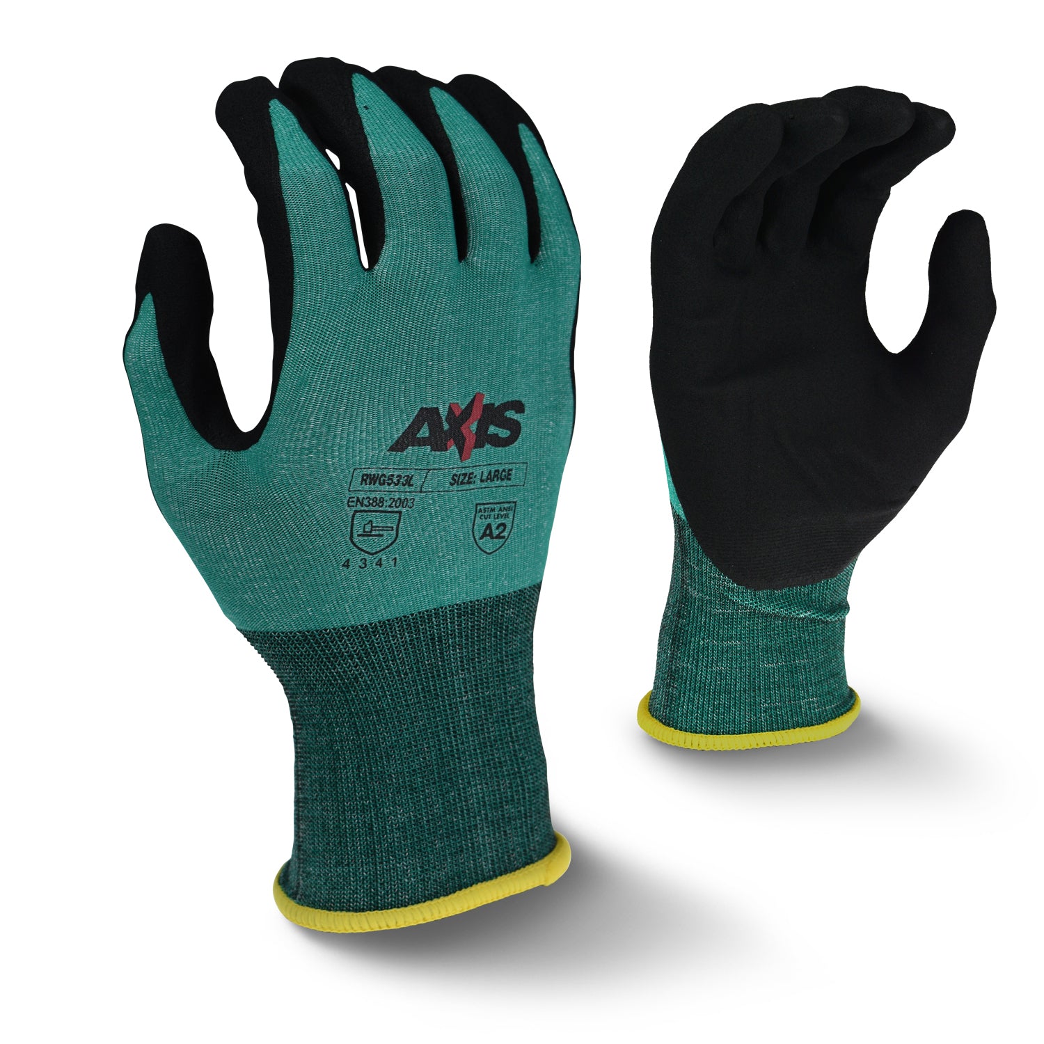 Radians RWG533 AXIS™ Cut Protection Level A2 Foam Nitrile Coated Glove-eSafety Supplies, Inc
