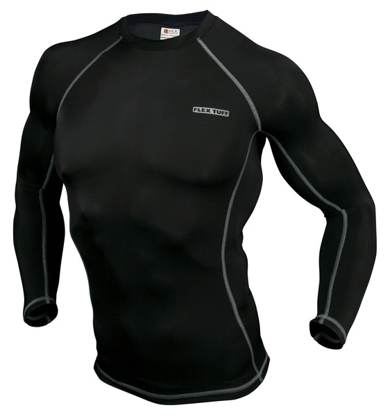 MCR Safety FlexTuff,Long Sleeve,Undershirt,Black X3-eSafety Supplies, Inc