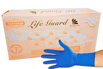 Life Guard - Blue Latex Medical Powdered-Free 14mil Gloves -Box-eSafety Supplies, Inc