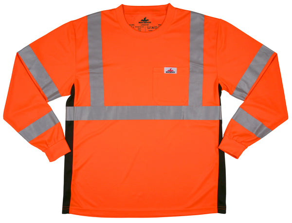MCR Safety LS Tshirt,CL3,Birdseye,Oran L L-eSafety Supplies, Inc