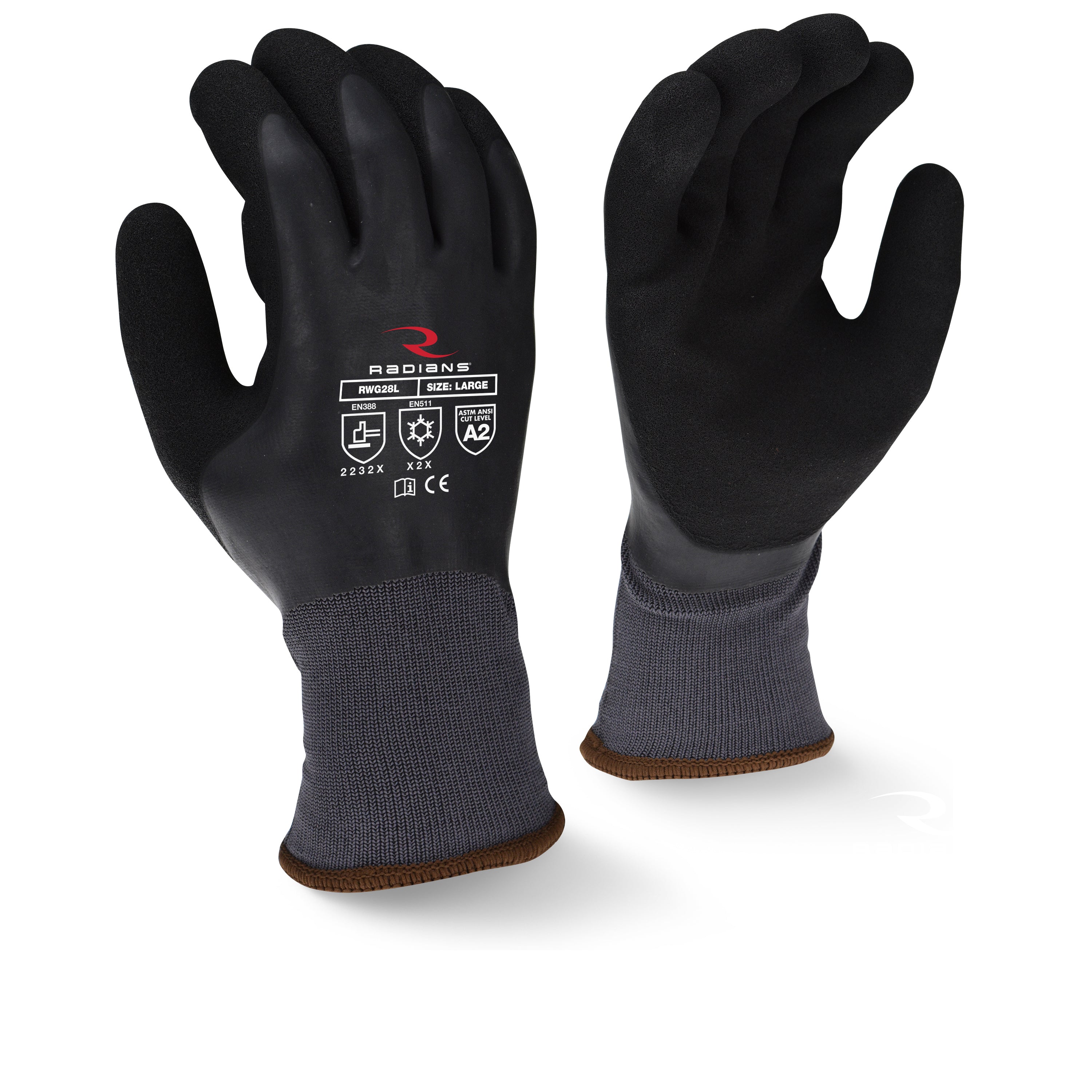 Radians RWG28 Cut Protection Level A2 Dipped Waterproof Winter Gripper Glove-eSafety Supplies, Inc