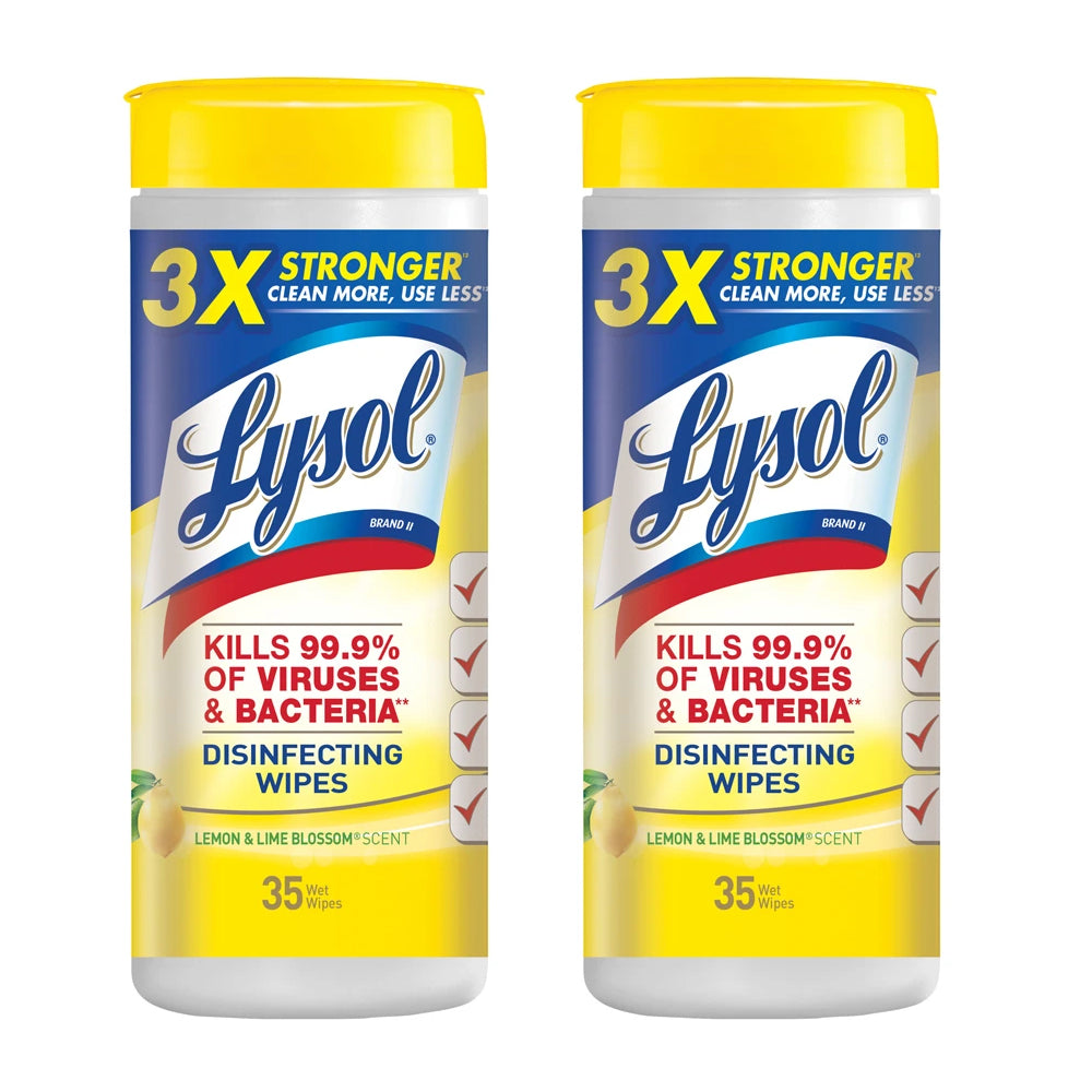 Lysol Disinfecting Wipes, Lemon & Lime Blossom - 35 Ct - Container-eSafety Supplies, Inc