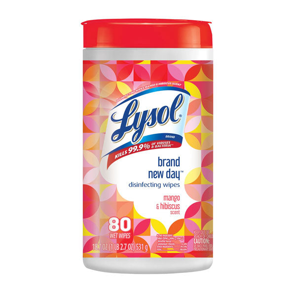 Lysol Brand New Day Disinfecting Wipes, Mango & Hibiscus, 80ct-eSafety Supplies, Inc