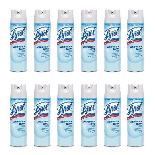 Lysol® Disinfectant Spray - Crisp Linen Scent - 19.0oz (Case of 12)-eSafety Supplies, Inc