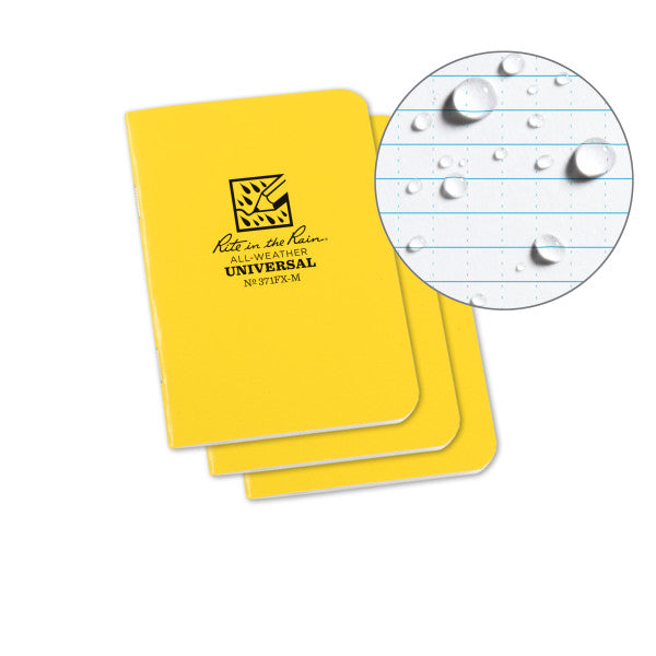 Stapled Mini Notebook - Universal - Yellow - 3 Pack-eSafety Supplies, Inc