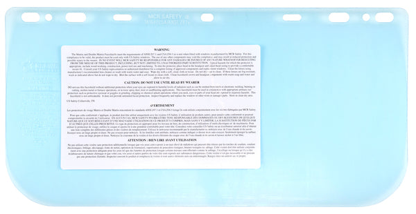 MCR Safety 8X16" .040 Visor PETG Sheet CSA-eSafety Supplies, Inc