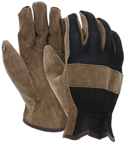 MCR Safety Brwn Split Drivers Glove W/Blk Mesh Back-eSafety Supplies, Inc